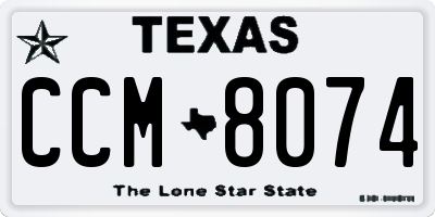 TX license plate CCM8074