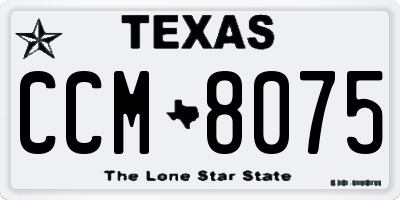 TX license plate CCM8075