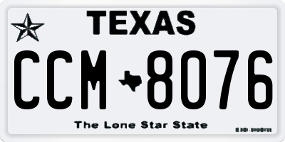 TX license plate CCM8076