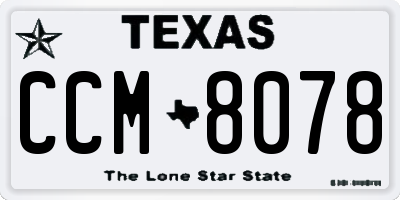 TX license plate CCM8078