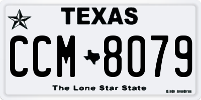 TX license plate CCM8079