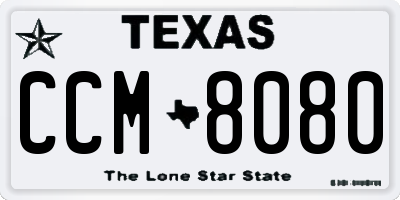 TX license plate CCM8080