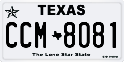 TX license plate CCM8081
