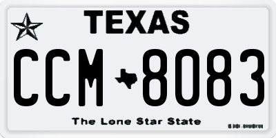 TX license plate CCM8083