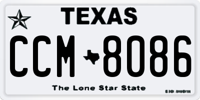 TX license plate CCM8086
