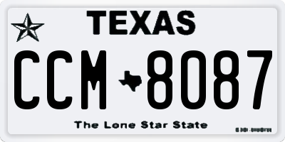 TX license plate CCM8087