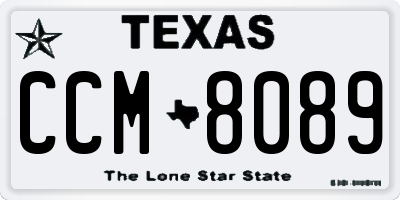 TX license plate CCM8089