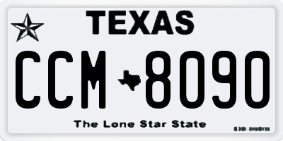TX license plate CCM8090