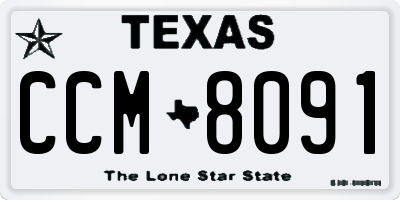 TX license plate CCM8091