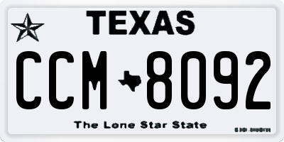 TX license plate CCM8092