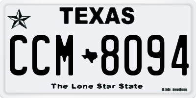TX license plate CCM8094