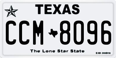TX license plate CCM8096