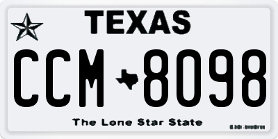 TX license plate CCM8098