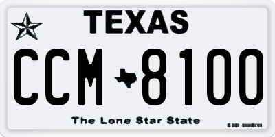 TX license plate CCM8100