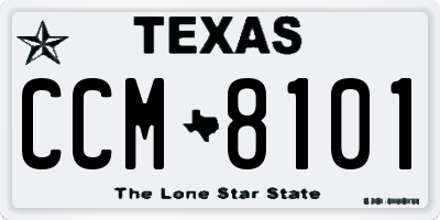 TX license plate CCM8101