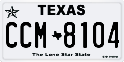 TX license plate CCM8104