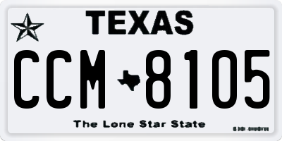 TX license plate CCM8105