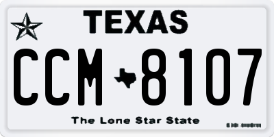 TX license plate CCM8107