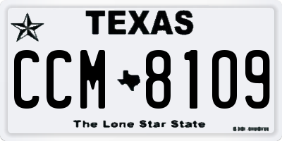 TX license plate CCM8109
