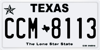 TX license plate CCM8113