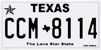 TX license plate CCM8114