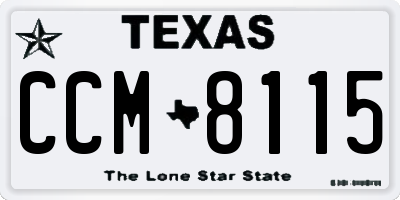 TX license plate CCM8115