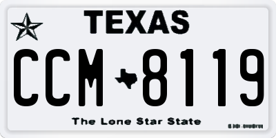 TX license plate CCM8119