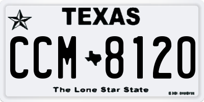 TX license plate CCM8120