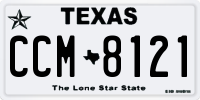 TX license plate CCM8121