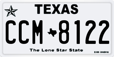 TX license plate CCM8122