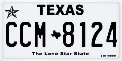 TX license plate CCM8124
