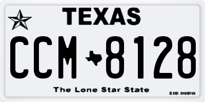 TX license plate CCM8128