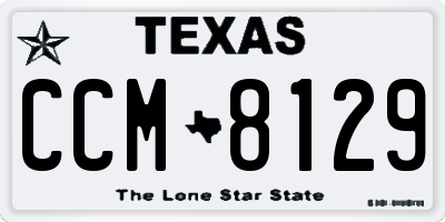 TX license plate CCM8129
