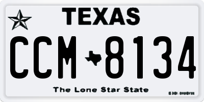 TX license plate CCM8134