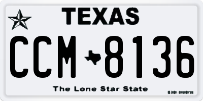 TX license plate CCM8136