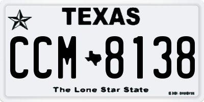 TX license plate CCM8138