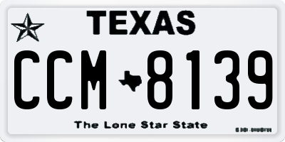 TX license plate CCM8139