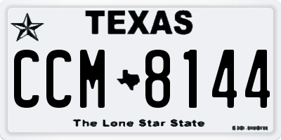 TX license plate CCM8144