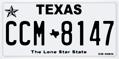 TX license plate CCM8147