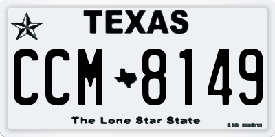 TX license plate CCM8149