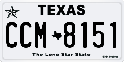 TX license plate CCM8151