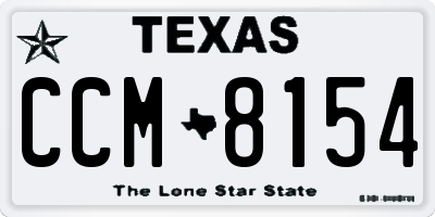 TX license plate CCM8154