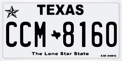 TX license plate CCM8160