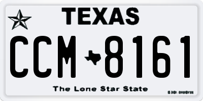 TX license plate CCM8161