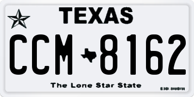 TX license plate CCM8162