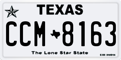 TX license plate CCM8163