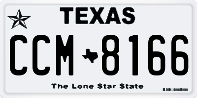 TX license plate CCM8166
