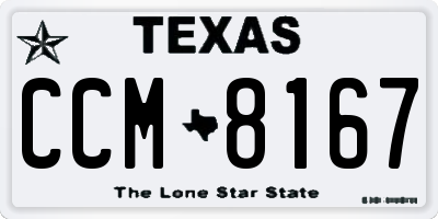 TX license plate CCM8167