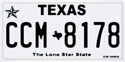TX license plate CCM8178