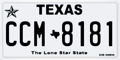 TX license plate CCM8181